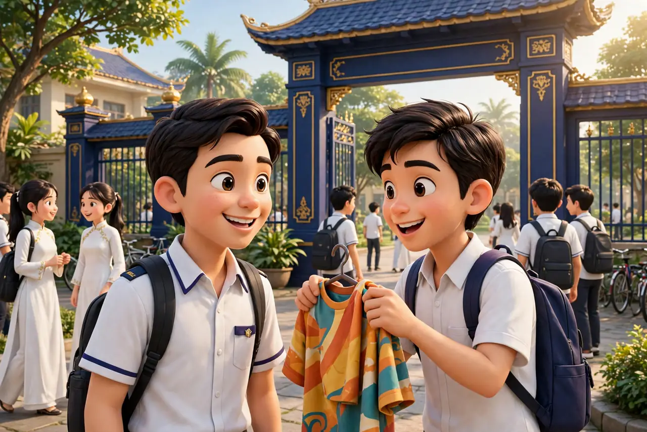 Bạn rủ mặc áo tự do thay đồng phục vào sáng thứ Hai