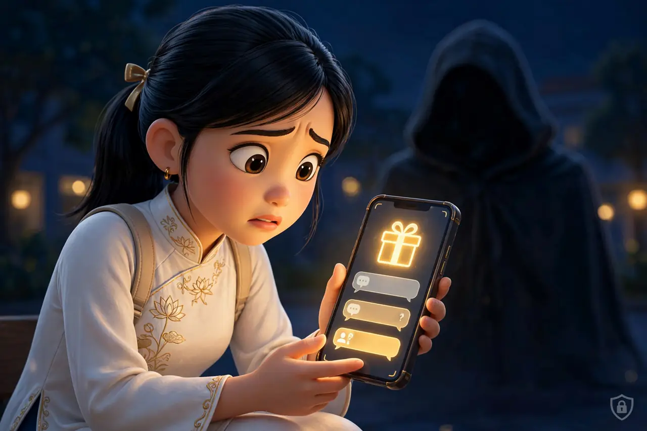 Tài khoản lạ nhắn tin tặng quà, xin thông tin cá nhân qua điện thoại